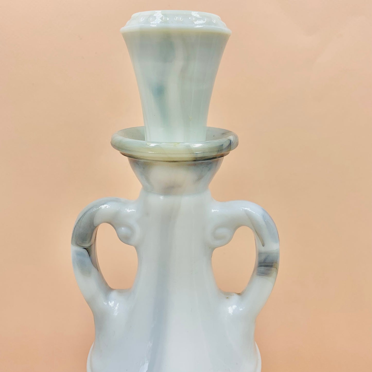 Vintage 1970s Jim Beam marble milk glass decanter for Beam’s Choice Olympic series