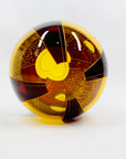 Antique Art Deco ruby enamel globe citrine glass posy vase by Karl Palda