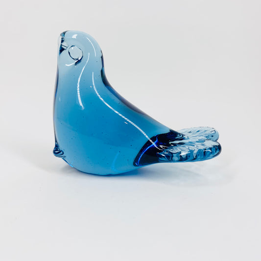 MCM blue Swedish glass bird