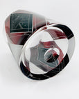 Extremely rare antique Art Deco part satin black and ruby enamel cylinder glass vase by Karl Palda