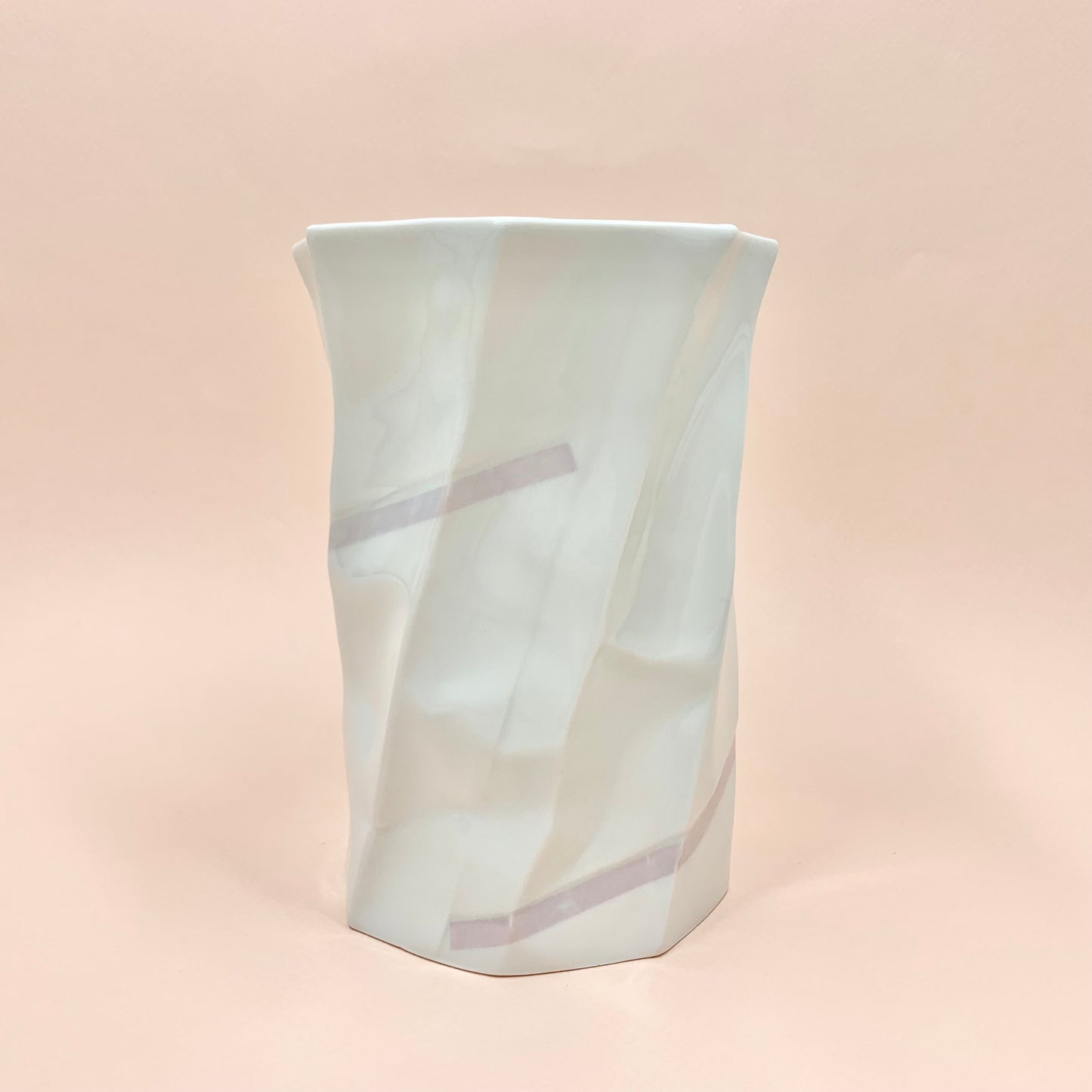 Extremely rare MCM Paper Craft origami white porcelain vase
