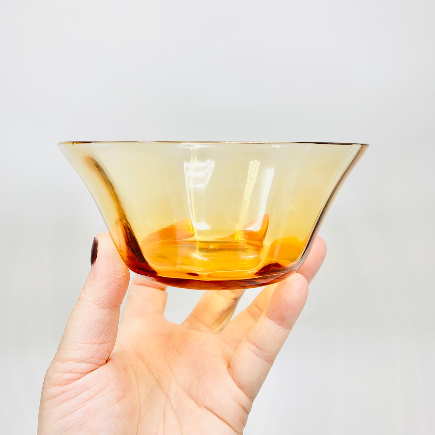 Rare Art Deco small amber glass bowl