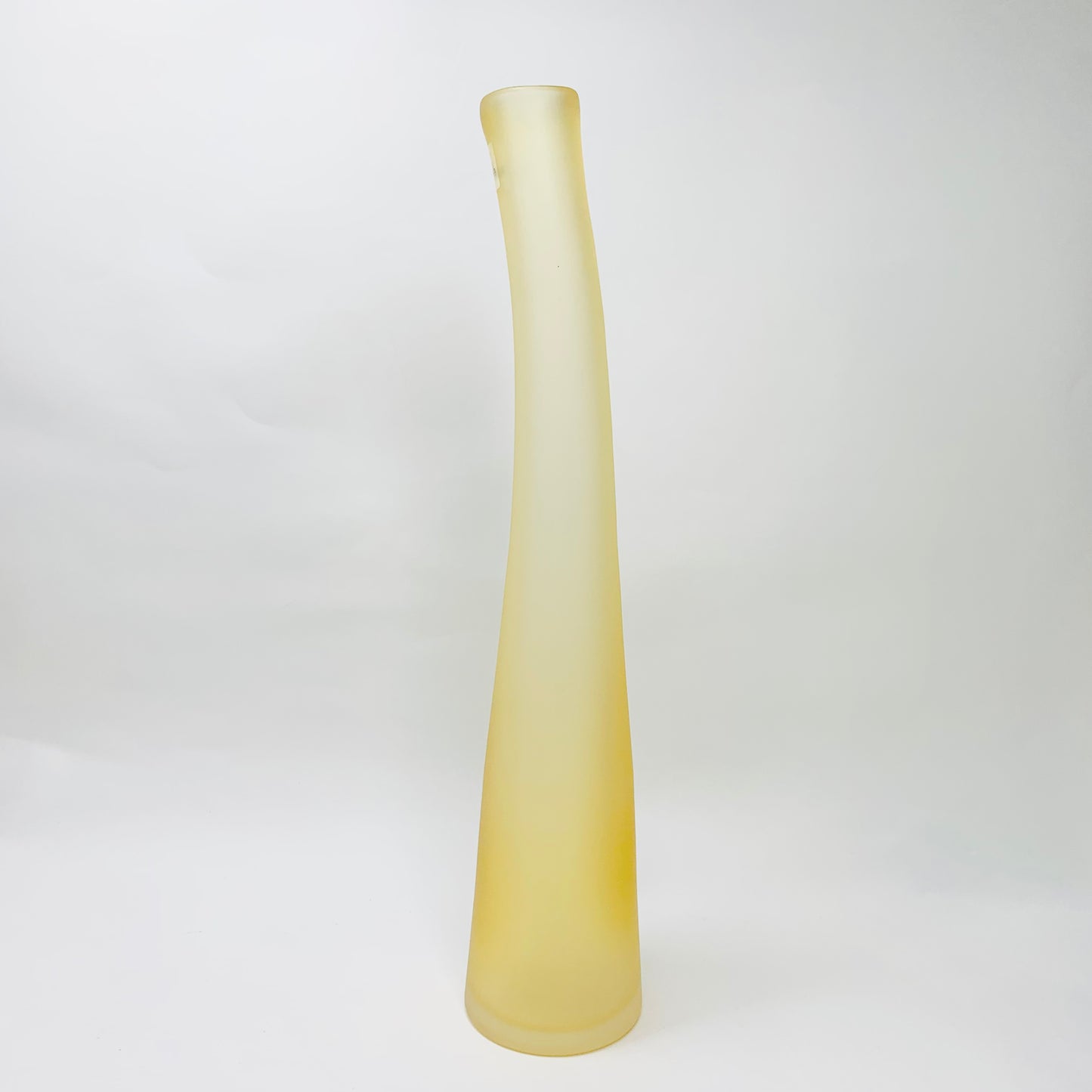 Rare vintage Villeroy & Boch slanted amber satin glass bottle vase