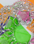Antique Bohemian cut crystal boat bowl
