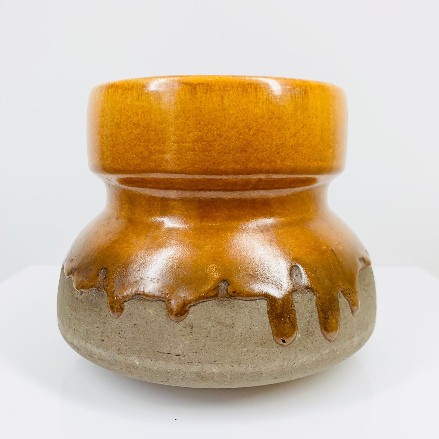 Midcentury hand glazed pottery canister/ginger jar