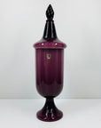 Extremely rare large Midcentury Italian cased amethyst glass canister in the genie bottle style