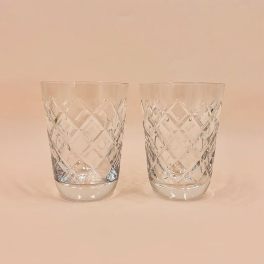 Antique cut crystal short water tumblers