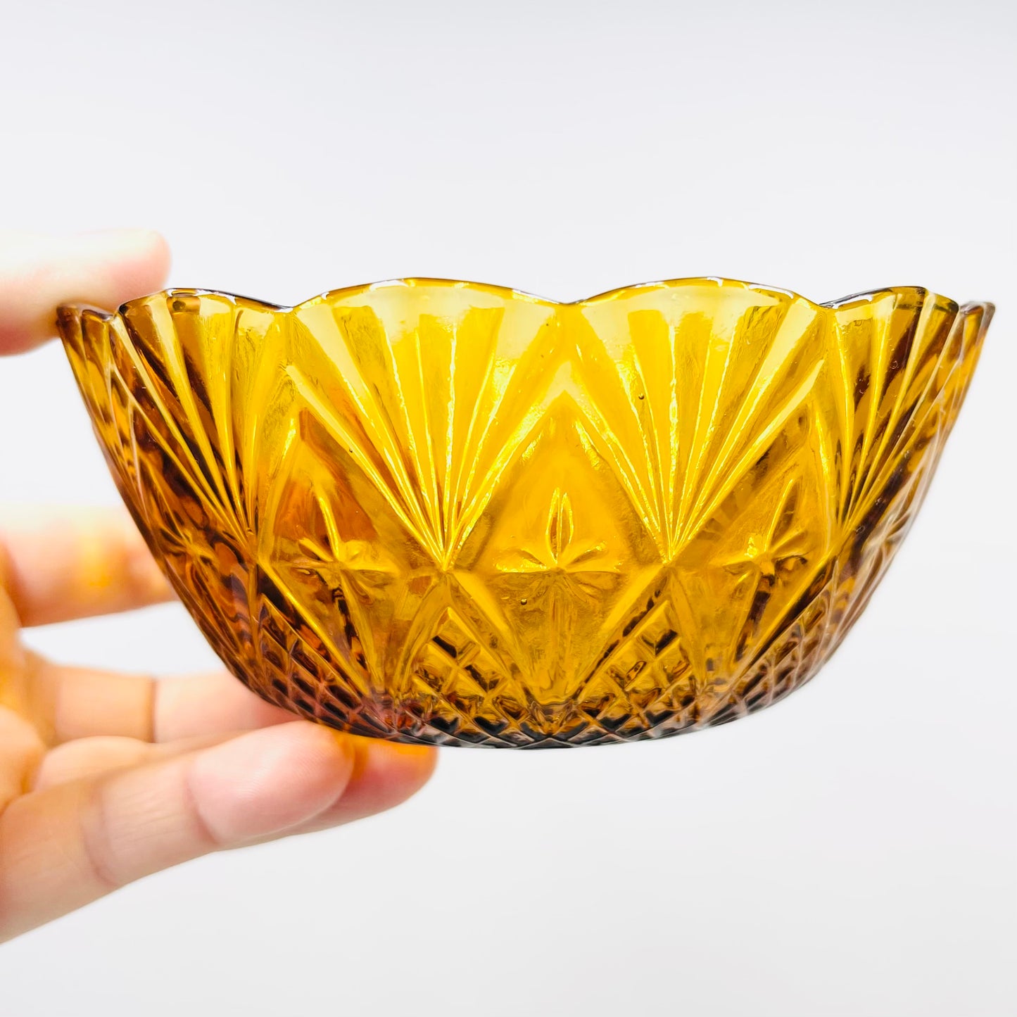 1970s amber glass small bowl