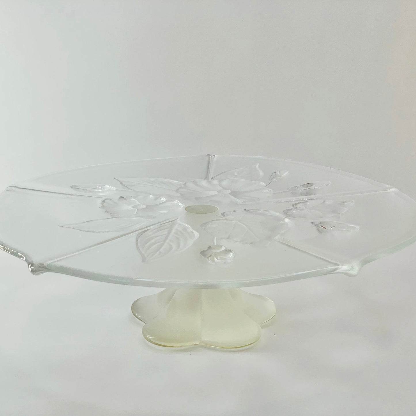 Retro Waltherglas clear glass cake stand