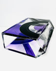 Antique Art Deco purple and black enamel glass vase by Karl Palda