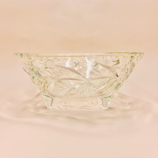 Antique Art Deco footed pressed glass salad/fruit bowl