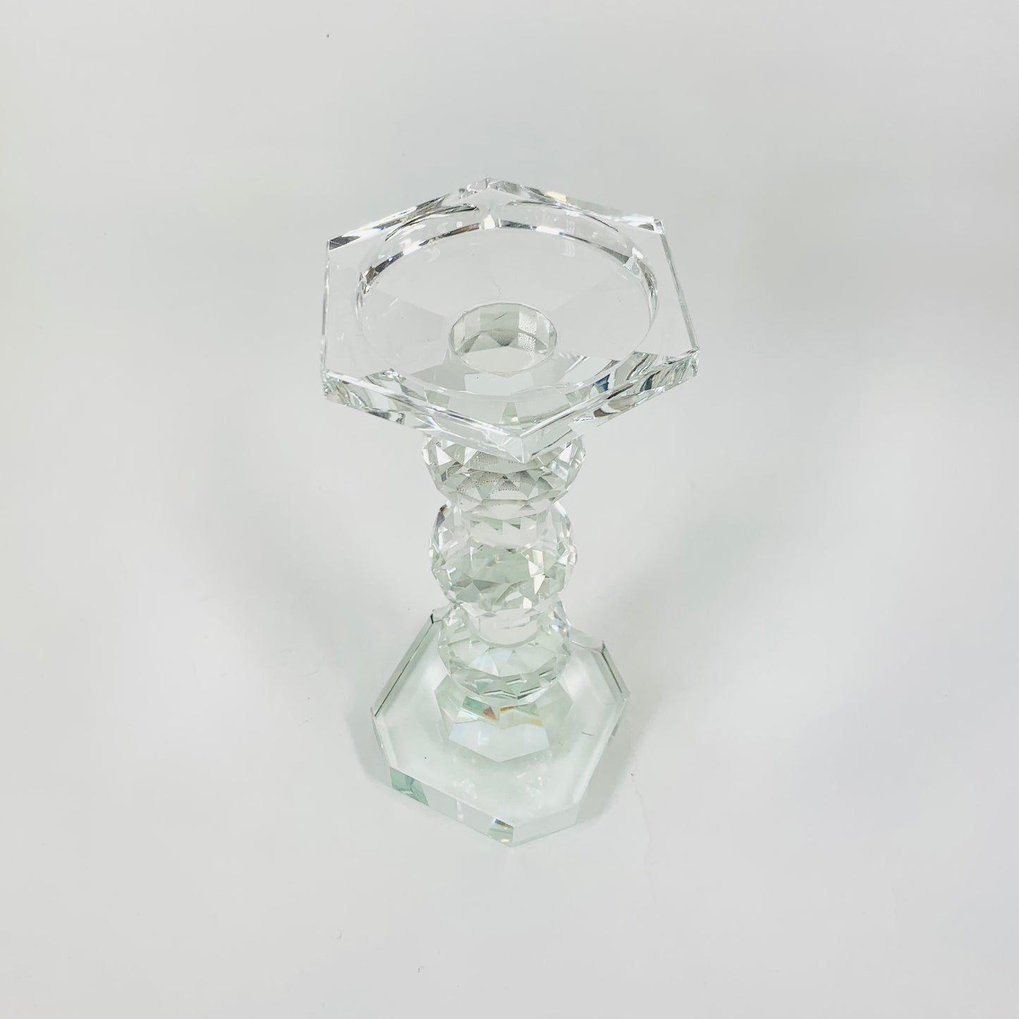 Vintage cut crystal candle holder