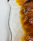 1950s LARGE KUMELA FINDLAND AMBER BRUTALIST GLASS BOWL BY KAJ BLOMQVIST