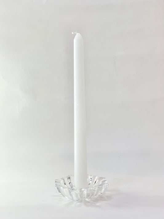Vintage flat crystal candle holder