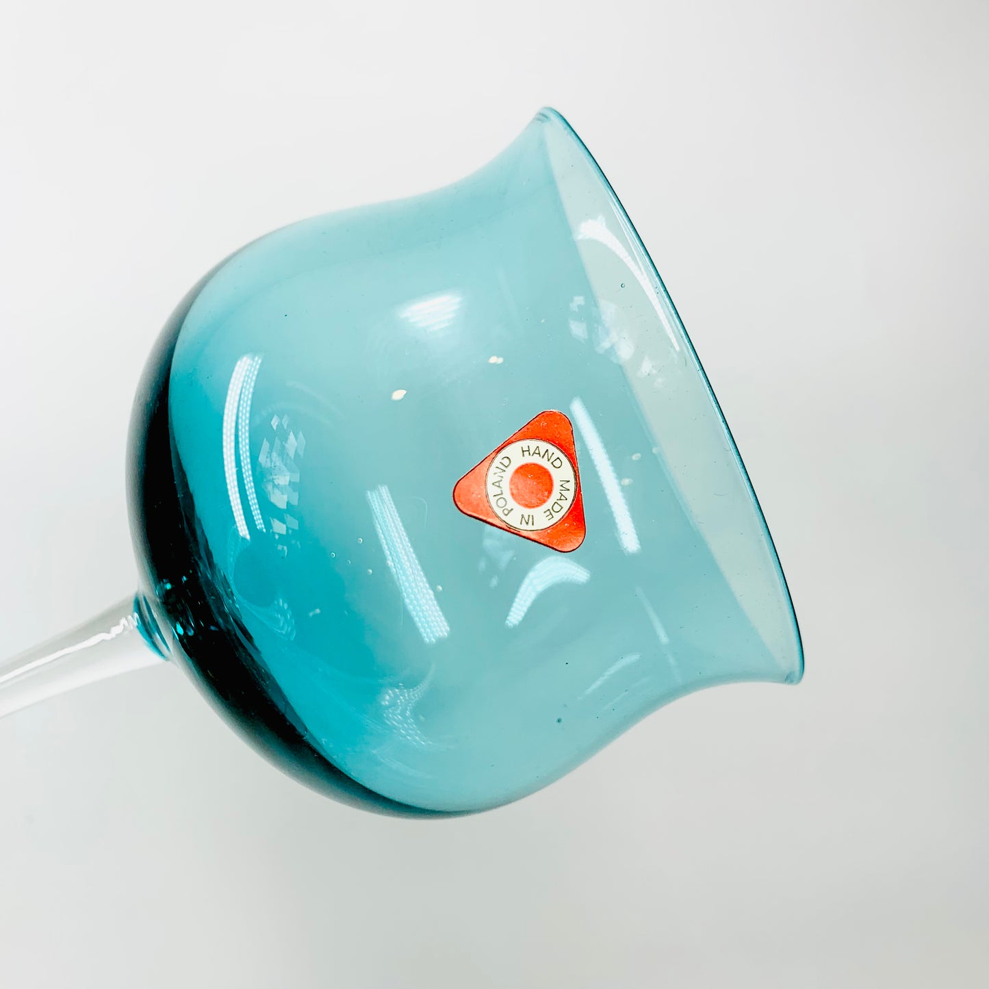 1950s POLISH TURQUOISE WINE GLASSES