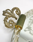 1940s hand etched mirror tray with gold aventurine rope border