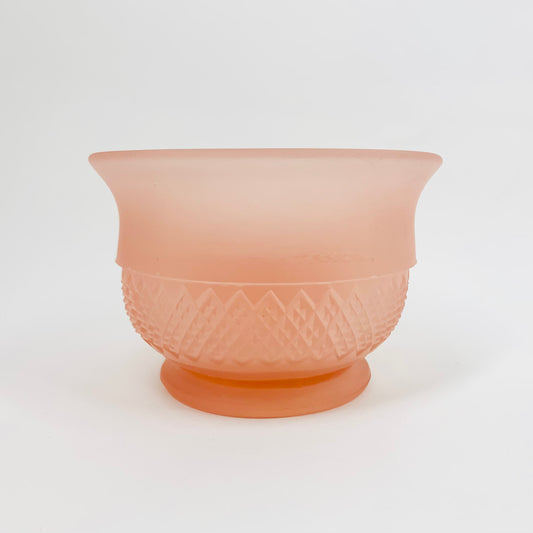 Antique Art Deco pink satin glass mini float bowl