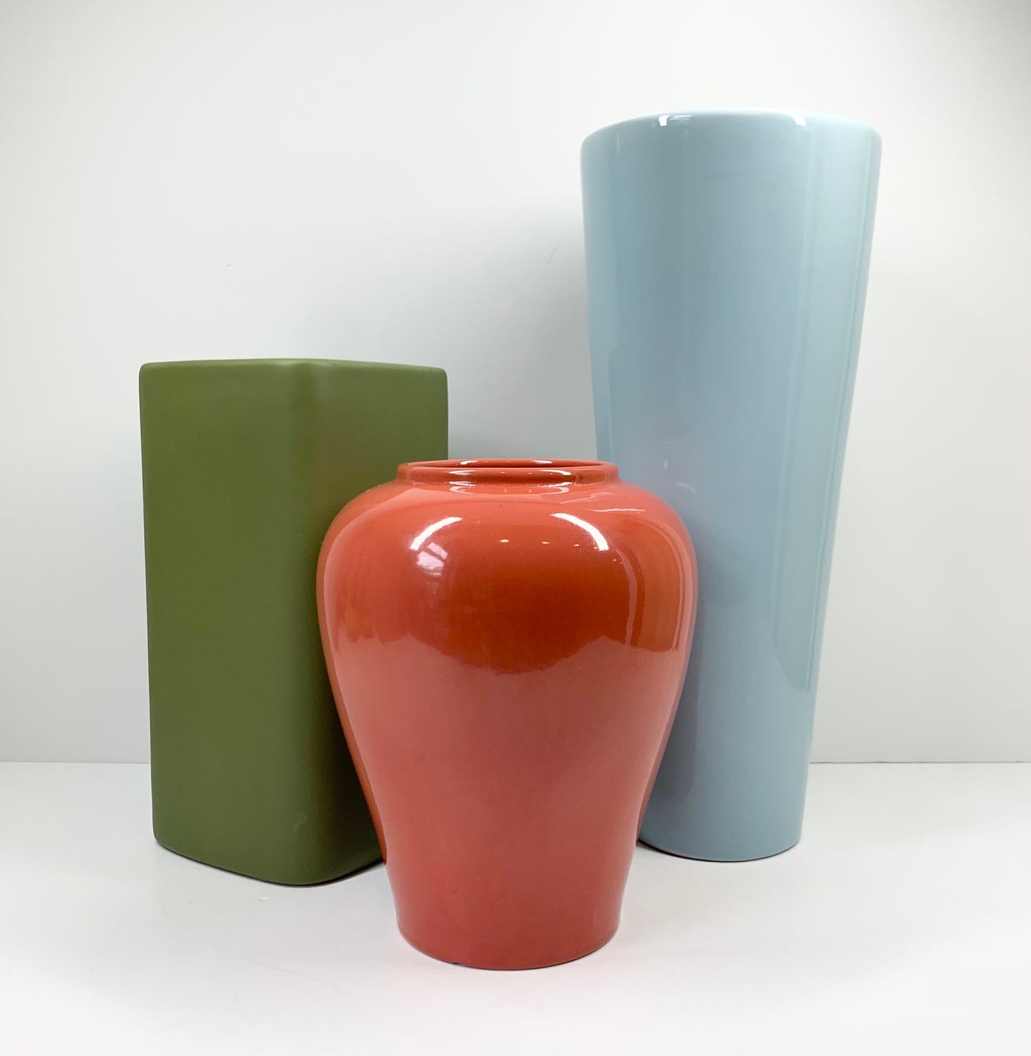 MCM West German orange porcelain vase