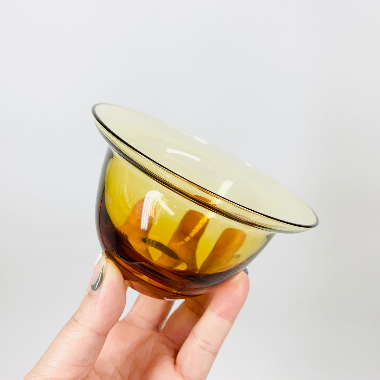 Rare MCM small amber glass bowl