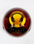 Antique Art Deco ruby enamel globe citrine glass posy vase by Karl Palda