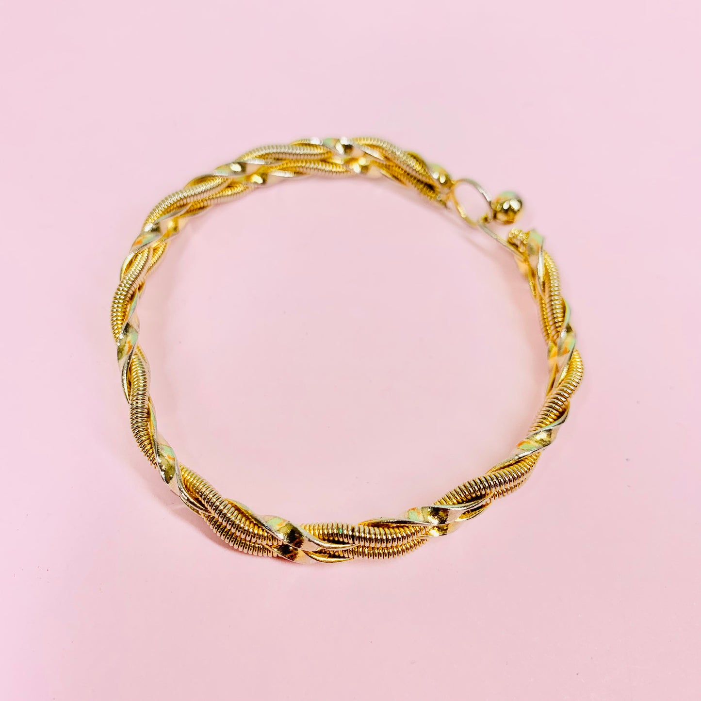 1950s gold plated twist rope bangle