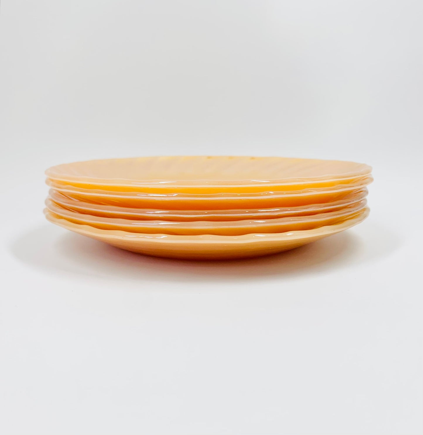 Rare Crisa peach lustreware glass serveware