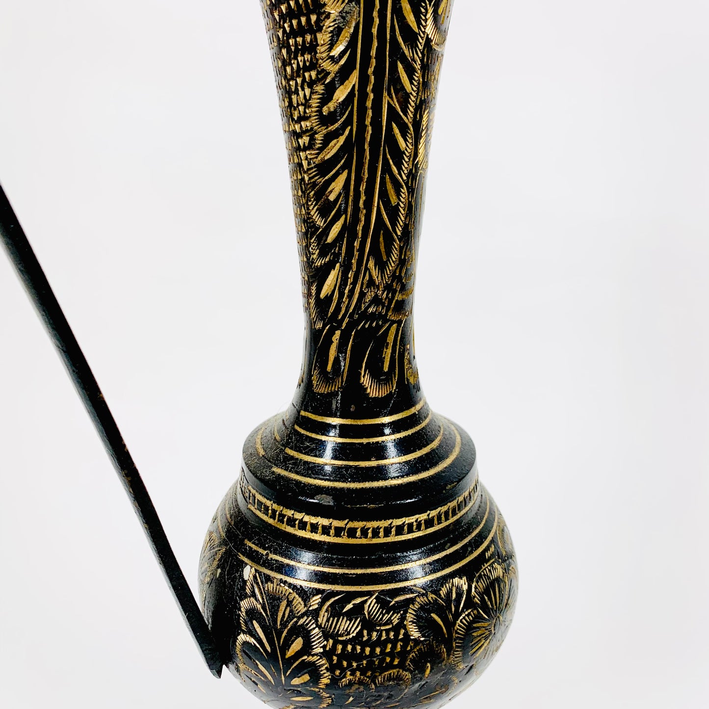 Antique Indian hand etched brass ewer/jug