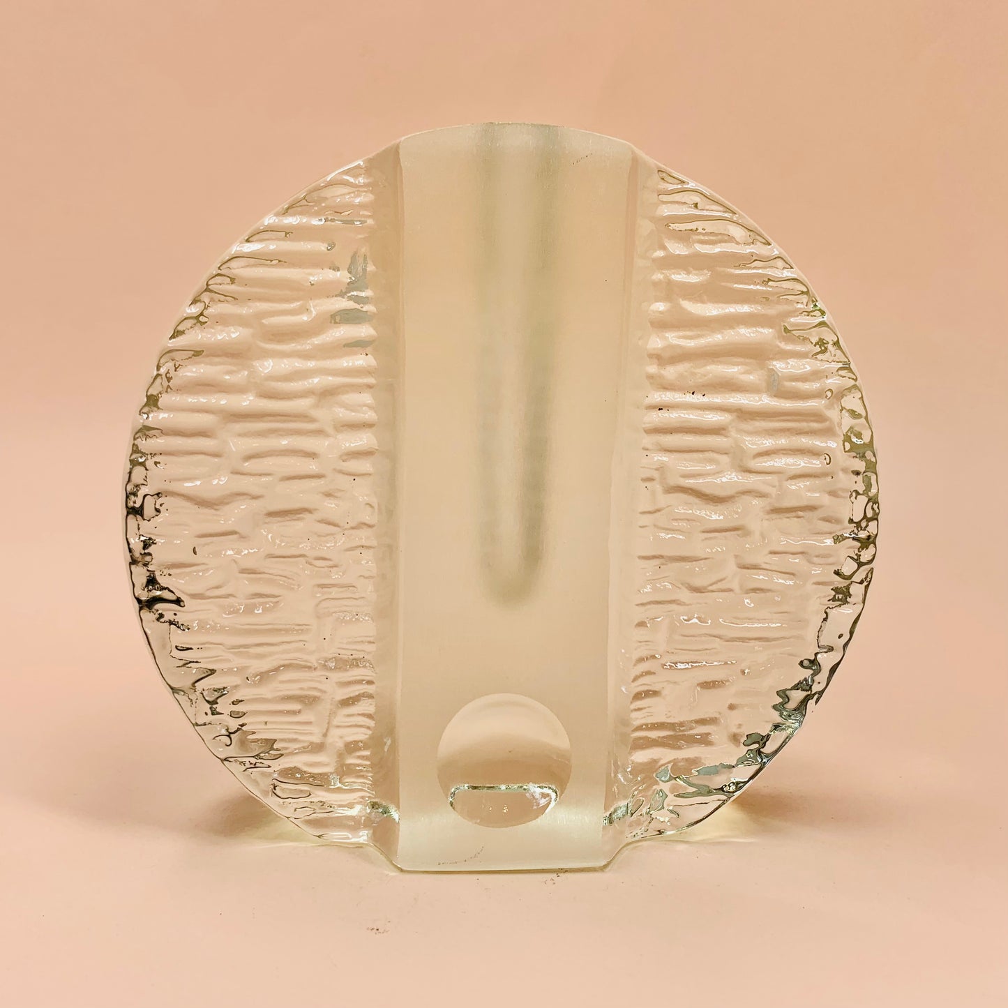 Rare Midcentury Rosenthal single stem paperweight block glass vase/candle holder