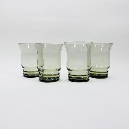 Rare MCM grey glass water tumblers