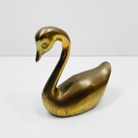 Antique brass swan neck down