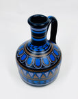 1950s HAND PAINTED BLUE JUG VASE
