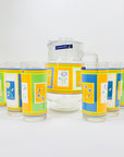 1970s Luminarc laminated floral glasses