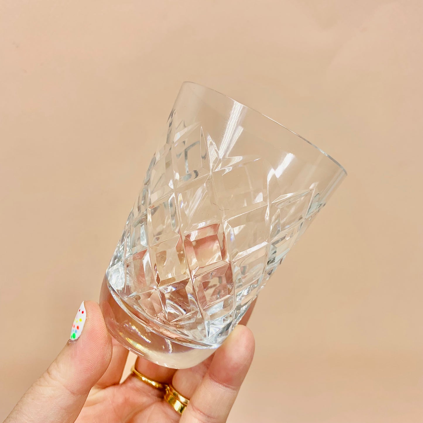Antique cut crystal short water tumblers