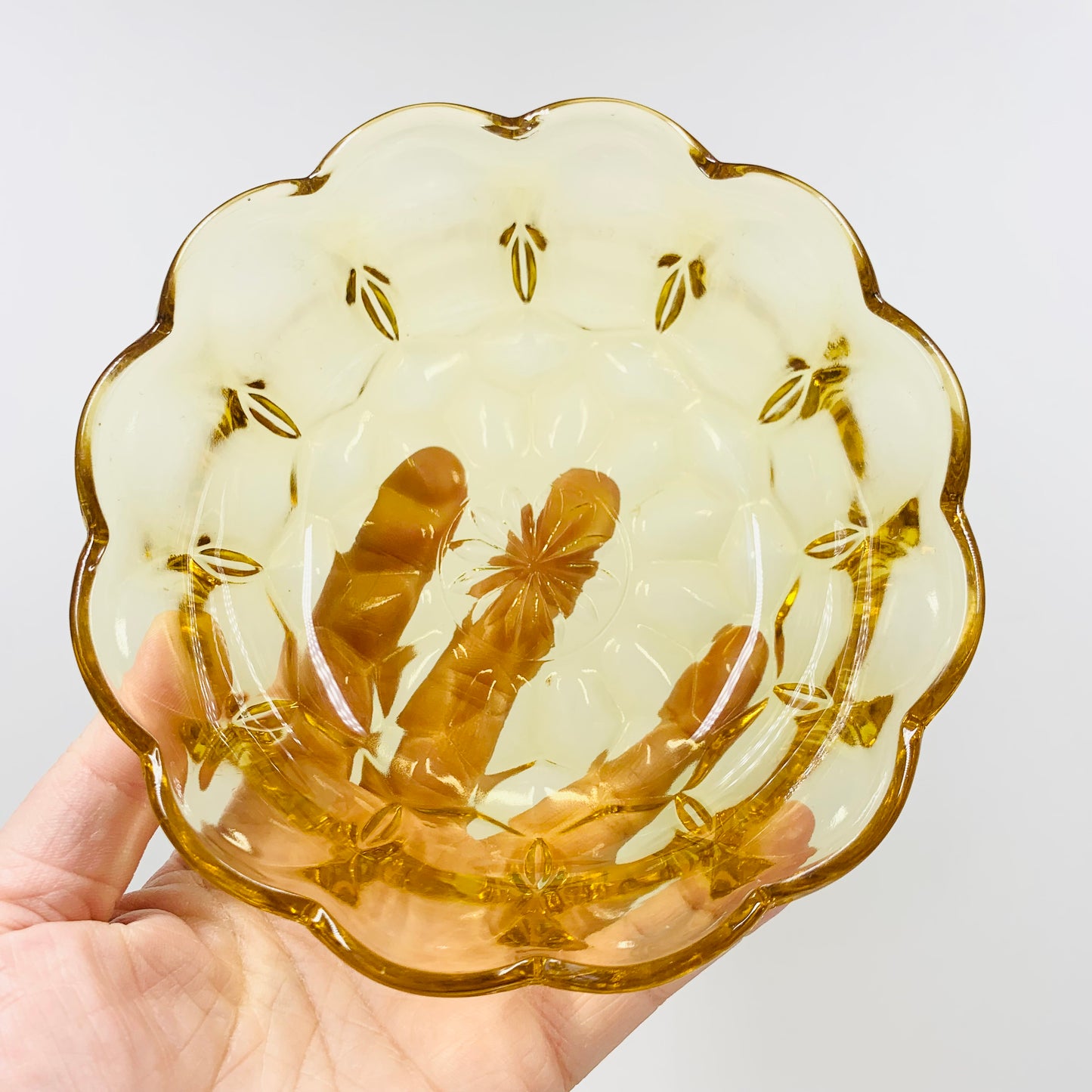 Antique Depression amber glass bowl