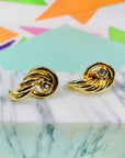 Rare 1980s triple gold plated wings earrings by Monet