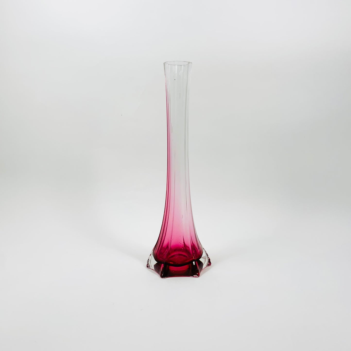 Japanese Pink Ombre Glass Tower Vase