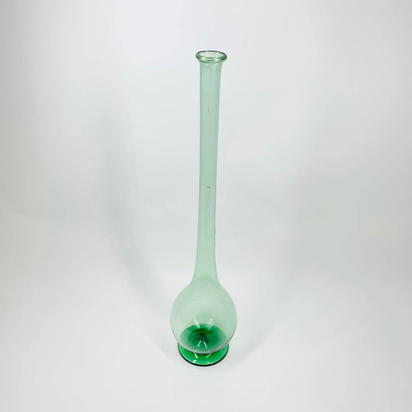 MCM tall green glass bottle vase