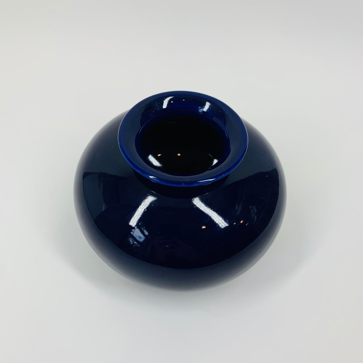 Vintage Japanese cobalt blue porcelain posy vase