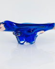 Space Age blue and rose Sklo Union glass ashtray