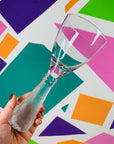 Extremely rare faceted paperweight stem wine glasses
