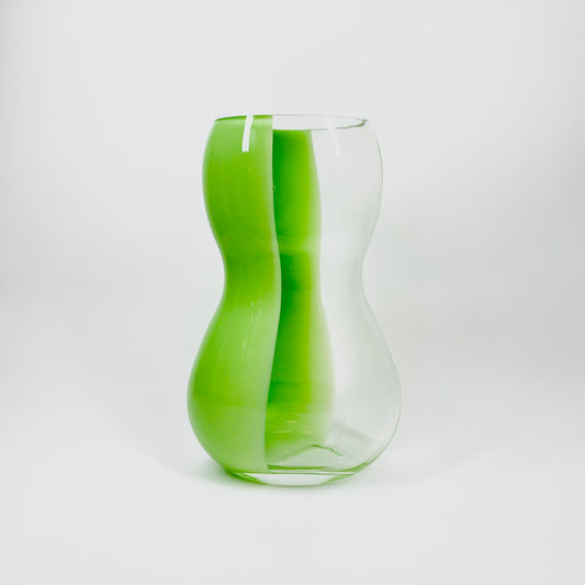 1980s green two tone beam vase