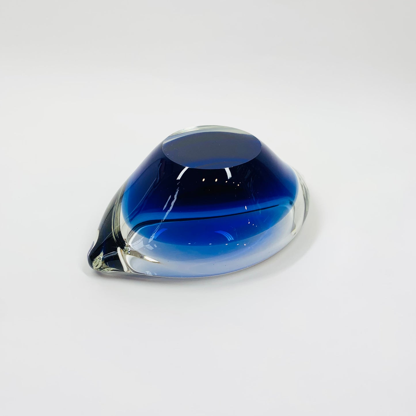 Stunning and rare 1960s Murano blue sommerso glass ashtray/bowl