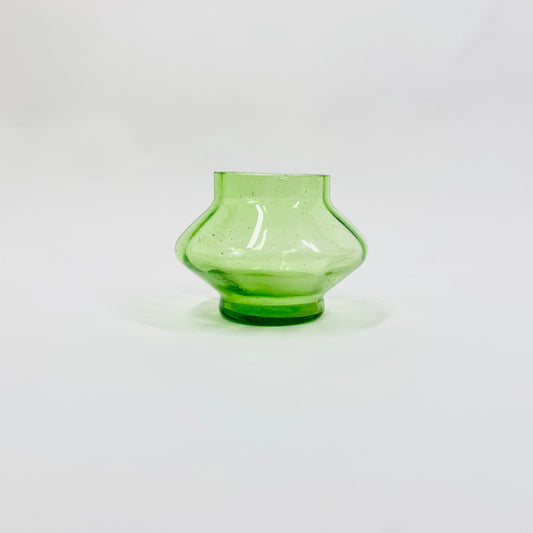 Antique Art Deco green glass mini vase