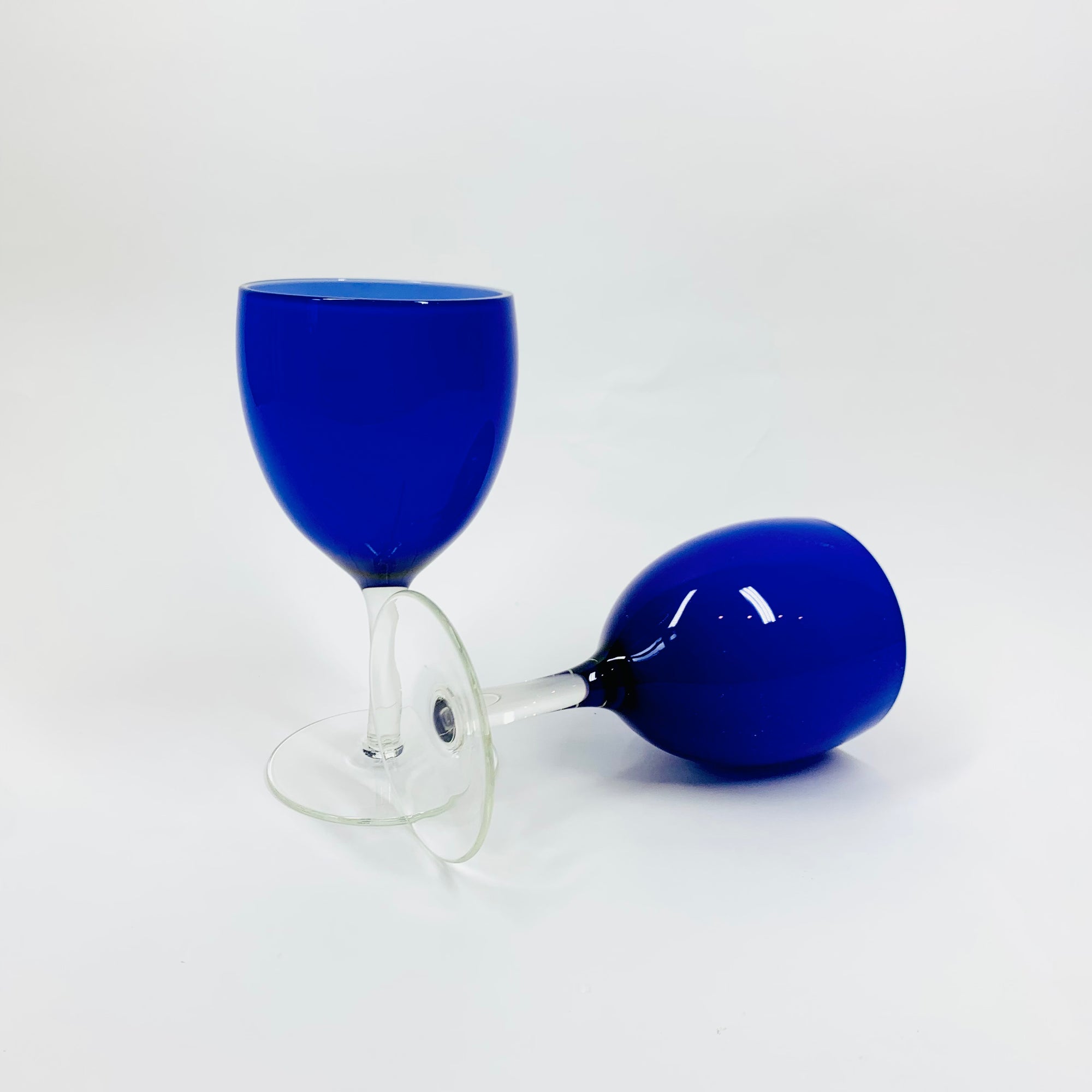 MCM cased cobalt blue wine/cocktail glasses