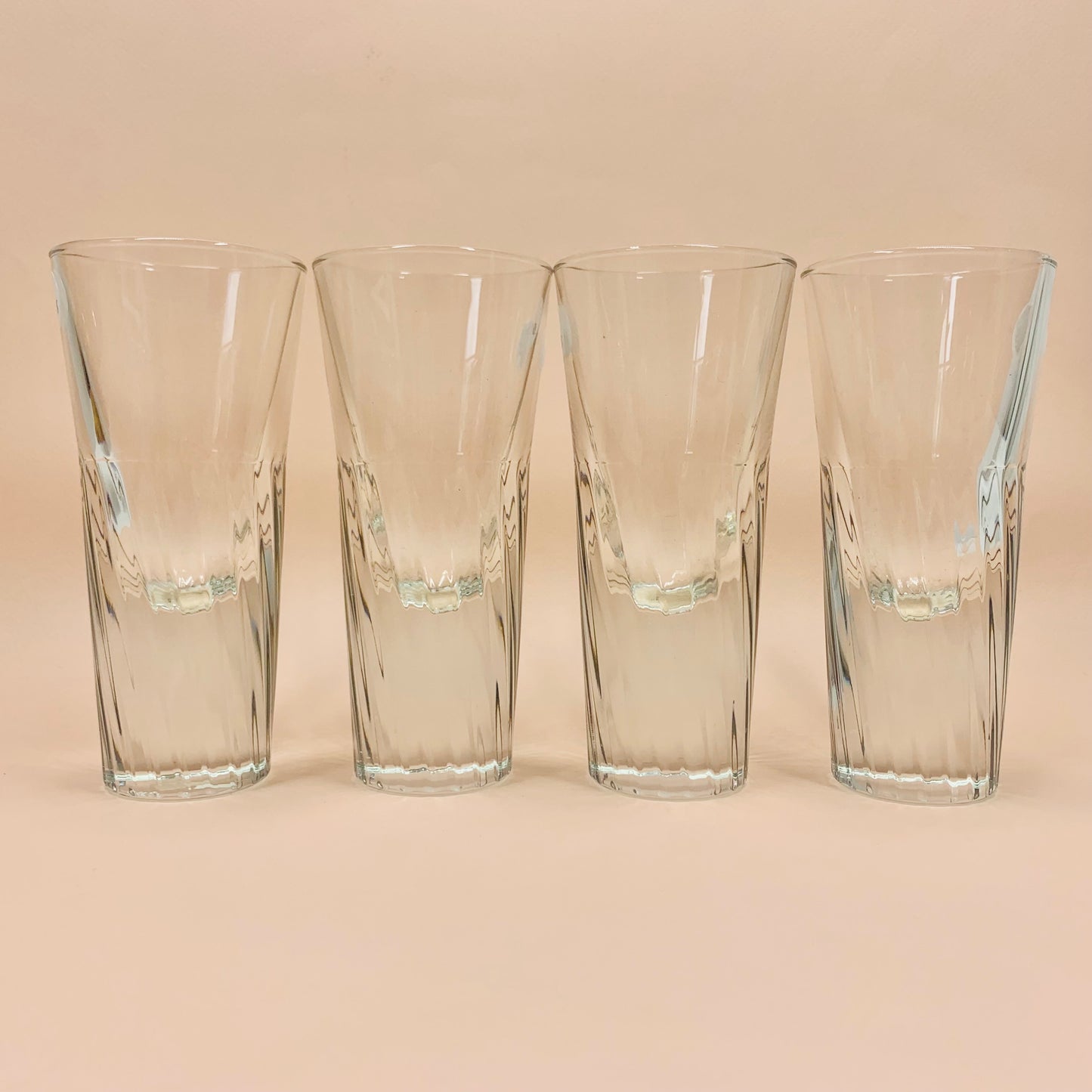 Vintage Italian heavy base twist cocktail glasses