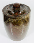 Antique granite lidded jar