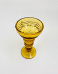 Antique Art Deco pressed amber glass footed vase