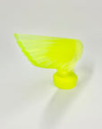 Art Deco reproduction of Lalique car mascot Victoire in uranium glass