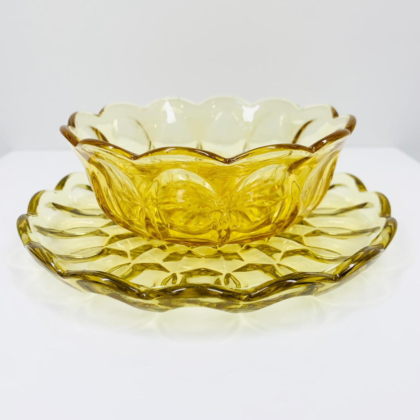 Antique Depression amber glass bowl