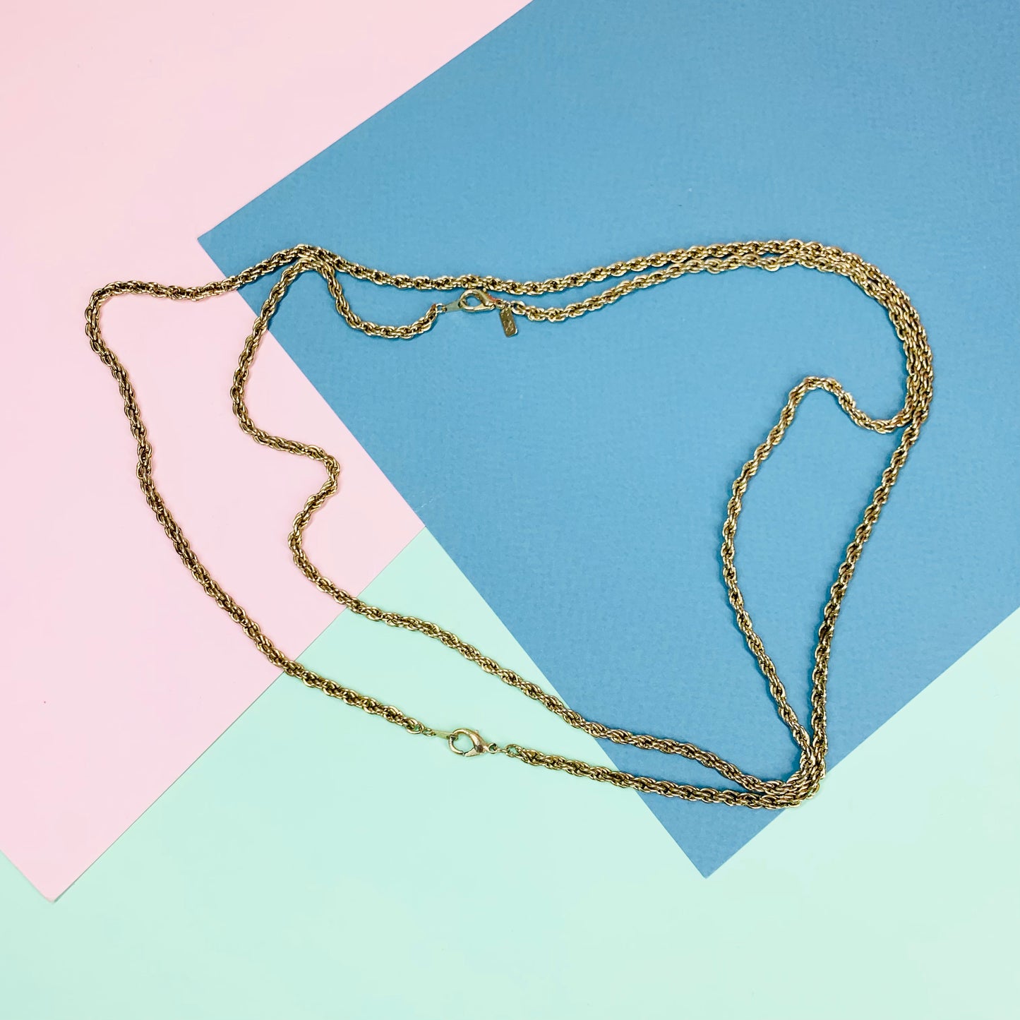 1970s Oroton commercial alloy bronze rope gold chain